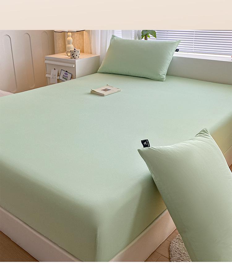 Solid Color Brushed 90g Fitted Sheet, Flat Sheet, and Pillowcase 4-Piece Bedding Set