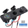 12V Auto Socket 3 In 1 Waterproof Car Dual QC3.0 USB Outlet Panel for RV Marine Boat Power Socket Charger Socket