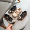 Весна Осень Детские кожаные туфли Милая вышивка Элегантные туфли для девочек-принцесс Модные детские туфли на плоской подошве с круглым носком для танцев Нескользящие