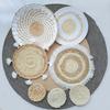 Yousheng 7/9Pcs/Set Boho Wall Basket Decoration Handmade Woven Round Flat Wall Hanging Decor Bohemian Decorative Rustic Rattan Seagrass Wicker Wall