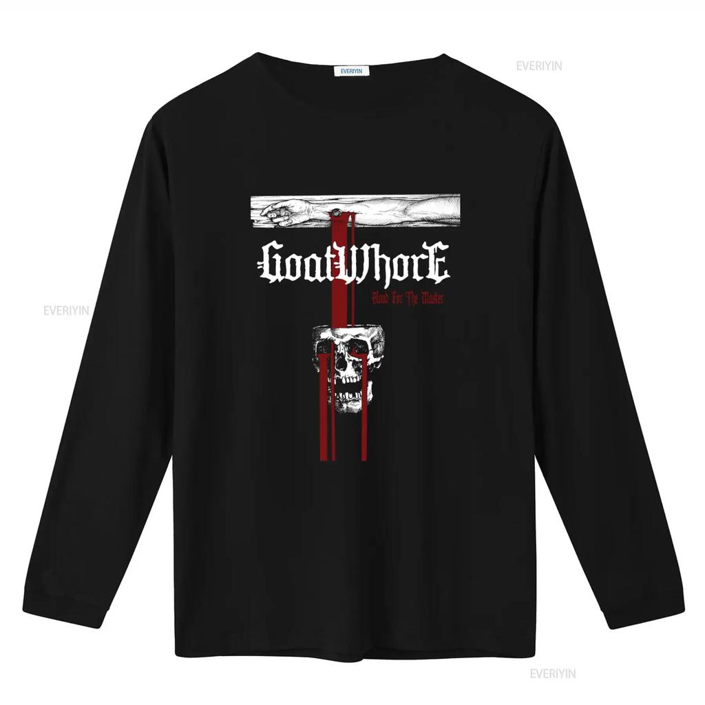 Goatwhore Blood For The Master Black T Shirt New Official Gothic Skull Print vintage Washed Casual Soft Unisex Stretched