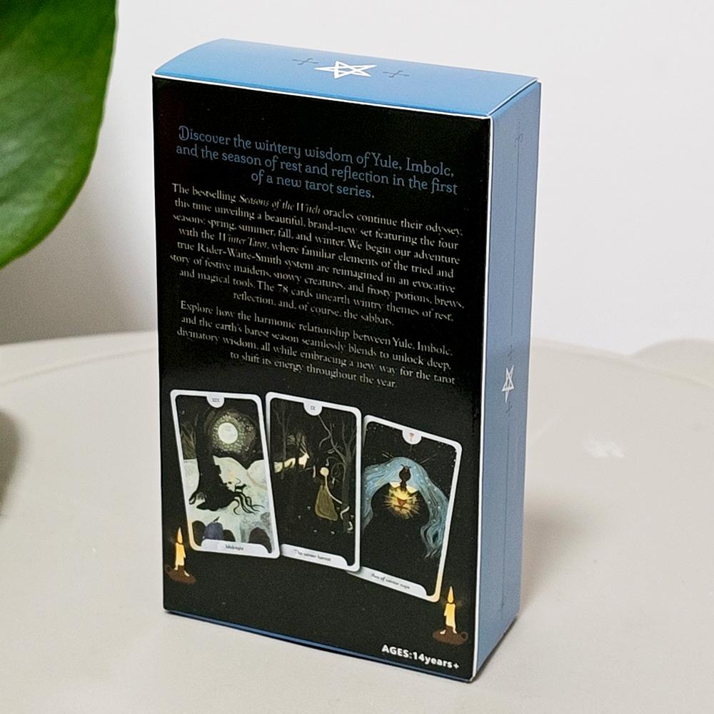 Сезоны Ведьмы: Зимнее Таро - Колода из 78 карт для Йоля и Имболка - Инструмент гадания в народном стиле 10,3*6 см