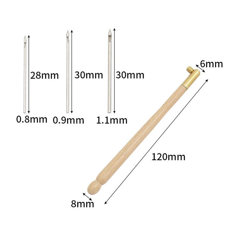 Игла для вышивания Тамбурный крючок для вязания Люневильский крючок с ручкой из 3 игл Набор S Couture Люневильский блестящий инструмент для вышивки бисером