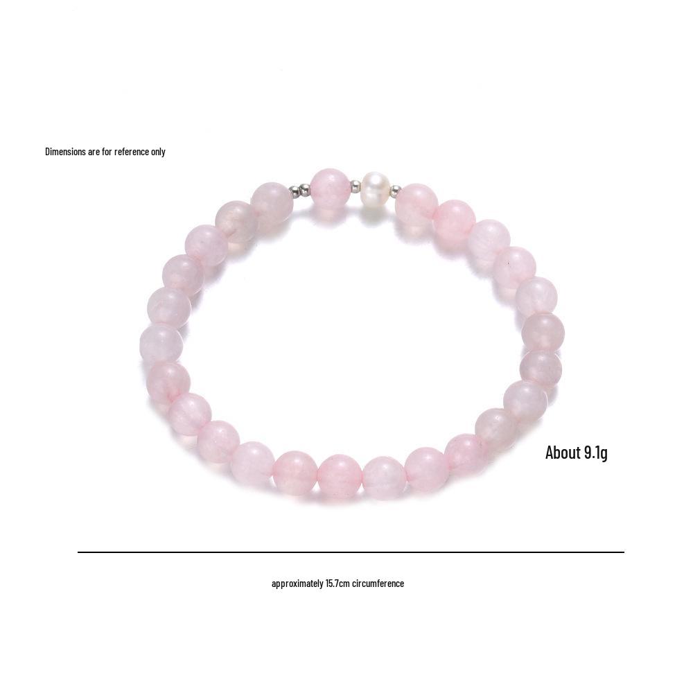 Женский браслет S925: Японский и корейский стиль с барочным жемчугом, розовым кварцем, уникальный дизайн, бижутерия ручной работы из бусин