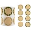 500Pcs/roll Wreath Pattern Kraft Paper Sticker Adhesive Sticky Labels Label Sticker  Gift Packaging