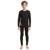 Комплект термобелья Sillictor: футболка с длинным рукавом и леггинсы. Теплые размеры. Детские. С флисовой подкладкой. (Теплый, Дышащий, Быстросохнущий) - Нижнее белье, 3235+3335blk-blk-160