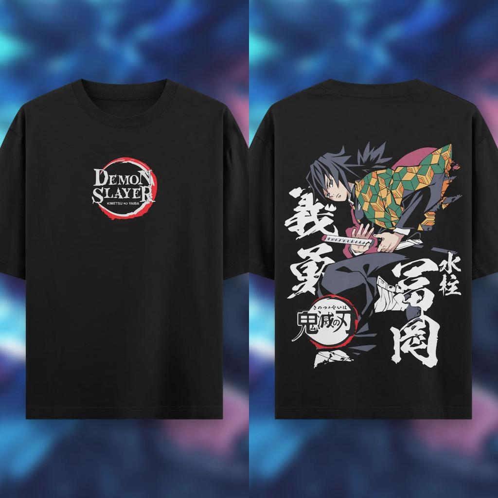 Summer Men's Anime Print T-Shirt Demon Slayer Carton Oversized Top Male Female Unisex Short Sleeve High Quality Heavy Cotton Tee