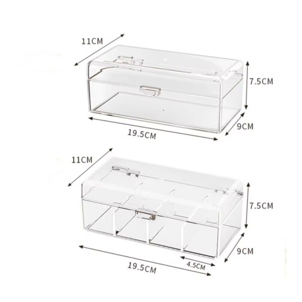 New Stackable Makeup Brushes Storage Box Acrylic Clear Makeup Sponges Organizer Dustproof Multi-Functional Puff Storage Case
