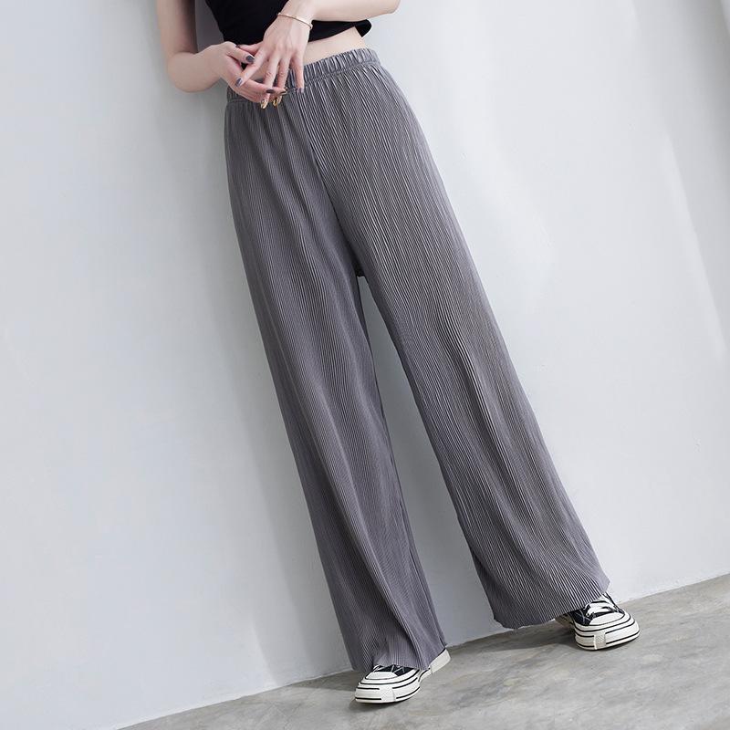 Летние свободные брюки свободного покроя с высокой талией, прямые брюки для йоги и танцев, повседневные брюки для женщин