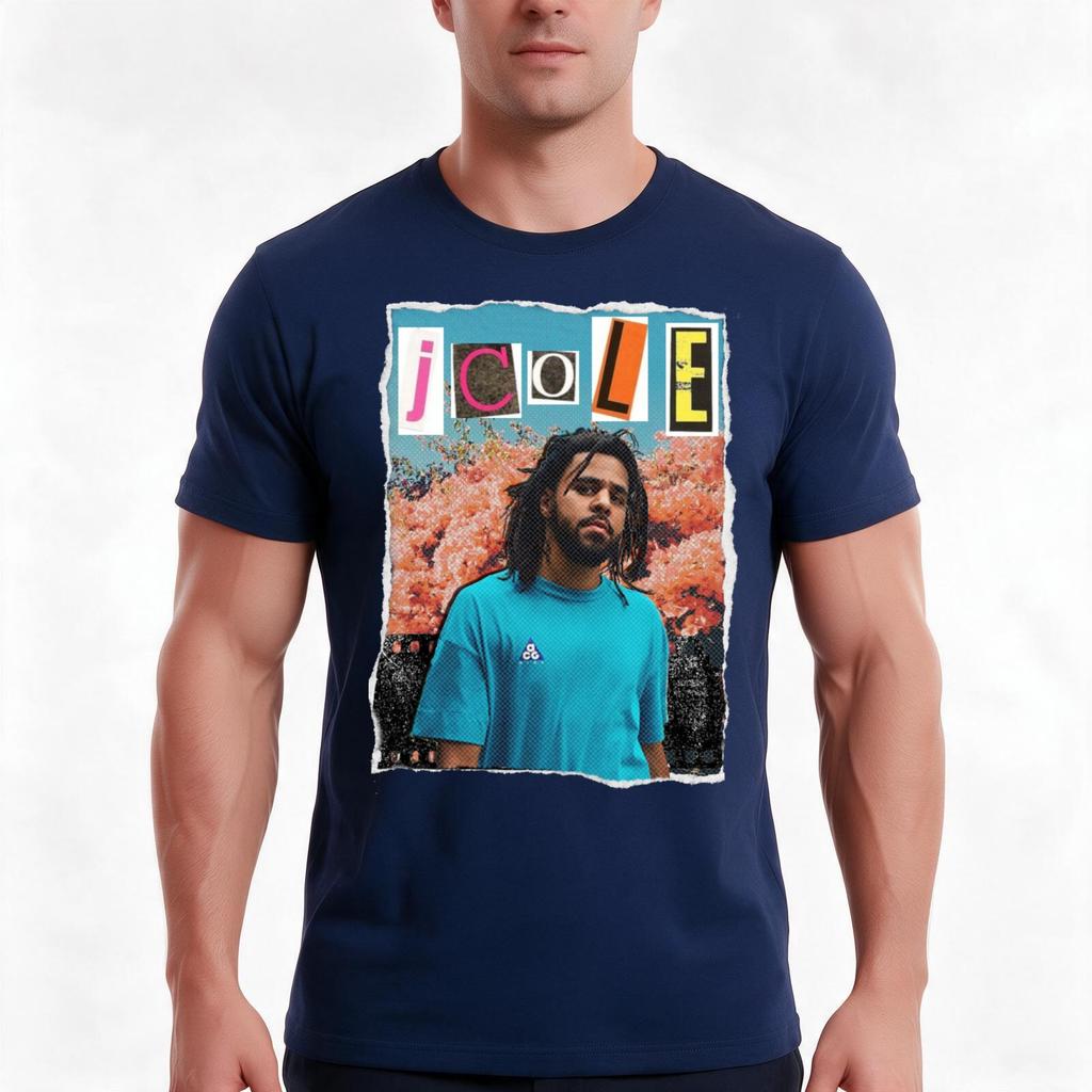 J Cole TShirt Summer Casual Cotton Tee Oversized Streetwear Tops Vintage Graphic Print Loose Fit Short Sleeve Cotton