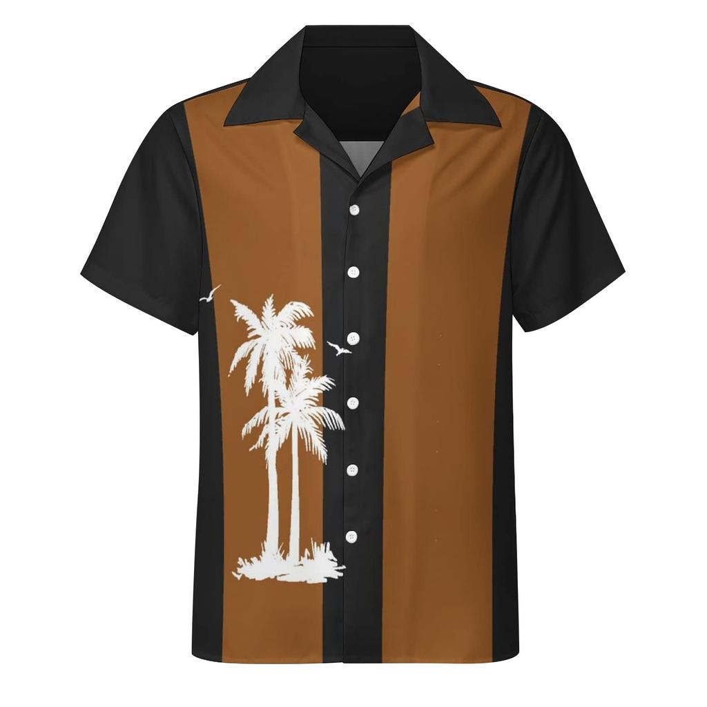 Hawaiian Shirt For Men, Men's Vintage Button Down Bowling Shirts Short Sleeve Summer Beach Shirt