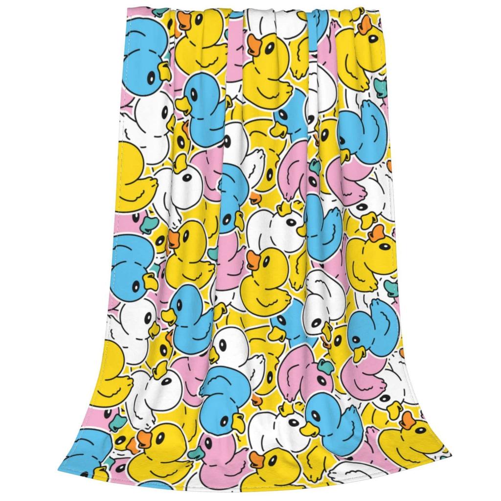 Cute Duckling Cartoon Flannel Blanket For Bed Sofa Soft Plush Blanket