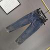 2024 Summer Women's Slim Fit High Waist Diamond-Embellished Cropped Denim Pants