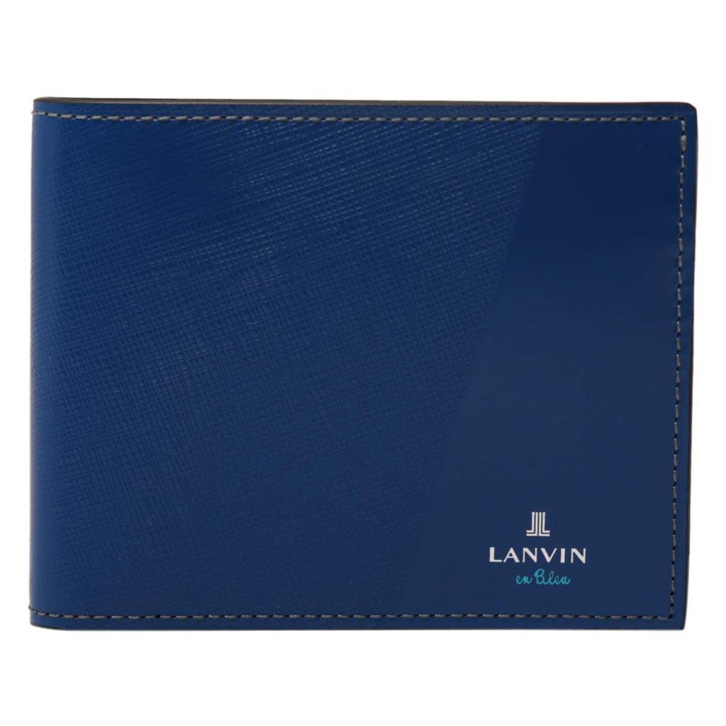 On Bifold Wallet Coin Purse Partial 555613 Black [Lanvin Blue] Men's [01]