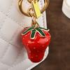 Golden Strawberry Series Sweet Cool Bag Thick Cute Cherry Bag Pendant Female Key Ring Simulation Tree Strawberry Tide
