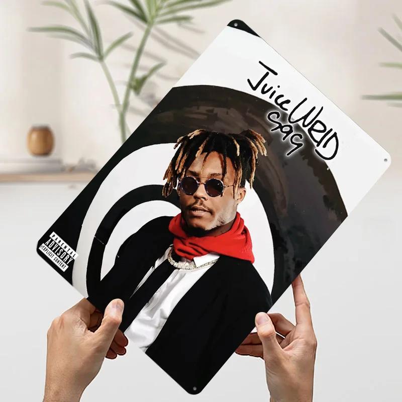 Juice WRLD  Metal Poster Customized Wall Art Retro Vintage Tinplate Signs for Decoration Living Room Decor Men Wand Deko Home