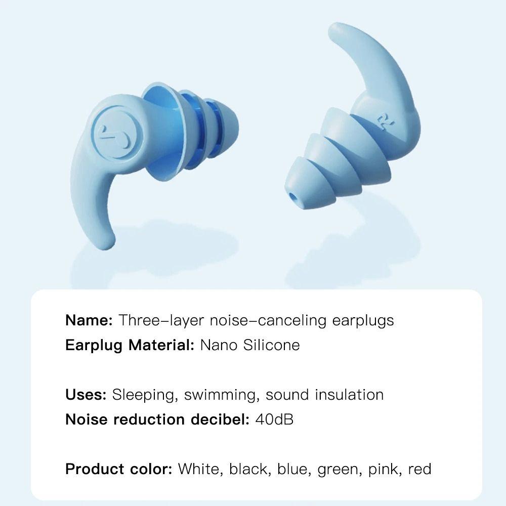 Noise Reduction Silicone Ear Plugs Waterproof Swimming Earplugs Anti Noise Earplugs  Sleeping