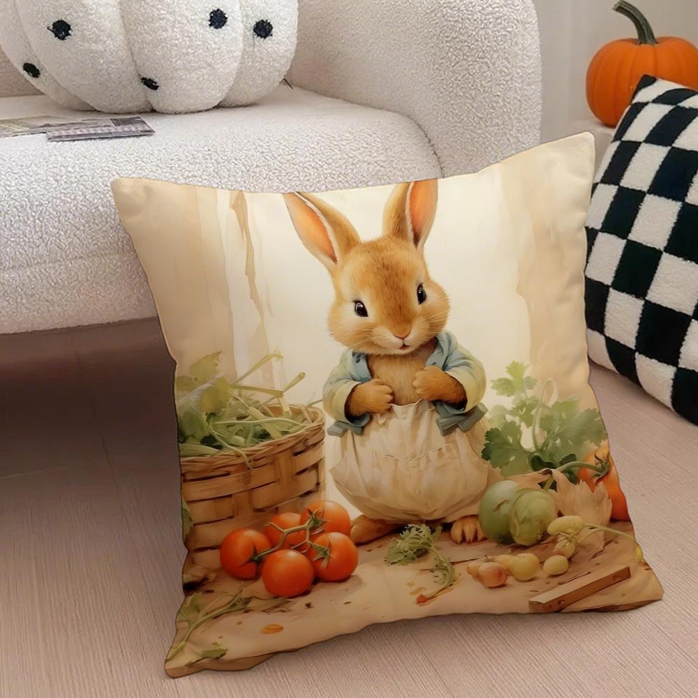 Classic Cute British PPeter Rabbit Cushion Cover Throw Pillow Cover Hidden Button Durable Polyester Chair Cushion