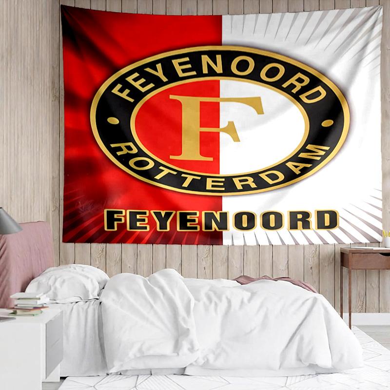 Feyenoord Rotterdam logo Tapestry for Bedroom Aesthetic Classroom Tapestries Wall Hanging for Living Room Dorm Office,Ideal Creative Gift