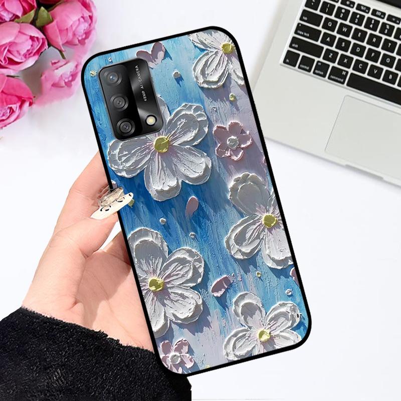 Модный художественный силиконовый чехол-мультяшка для Oppo F19/A74 с ударопрочным бампером