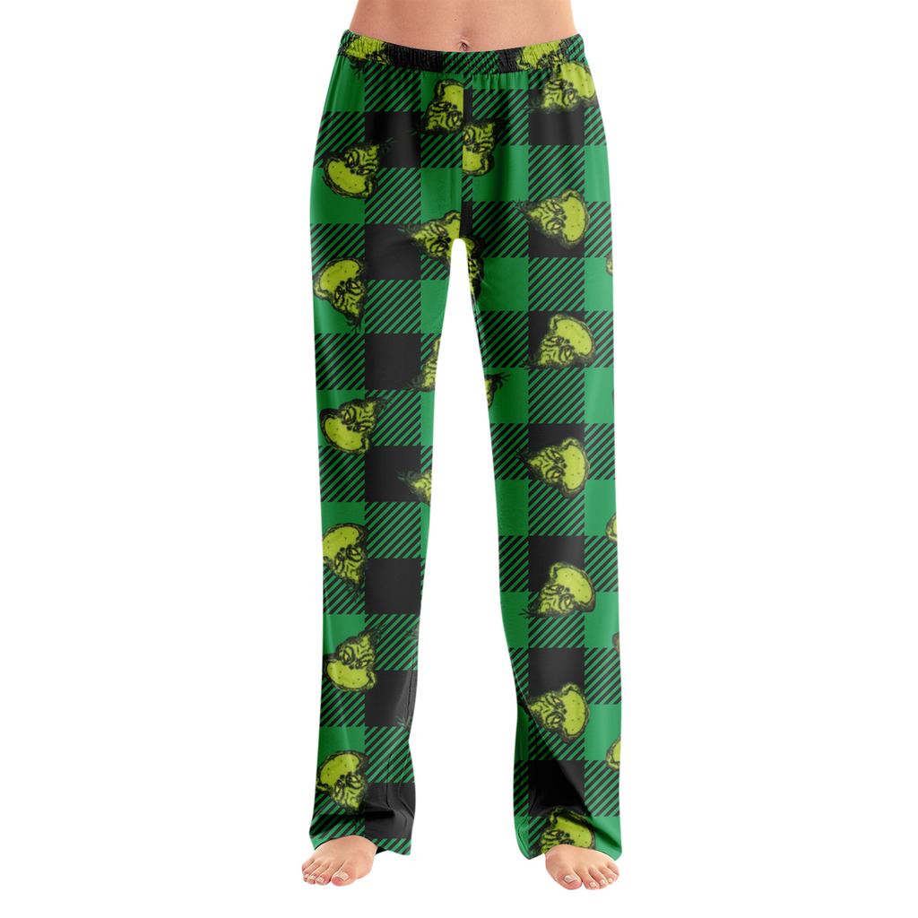 Pajama Pants Sleepwear Casual Drawstring Elastic Waist Pants Comfy Straight Yoga Loose Trousers
