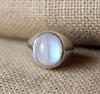 Rainbow Moonstone Signet Ring, 925 Solid Sterling Silver, Pure Copper Ring, Oval Gemstone Ring, Everyday Wear Ring