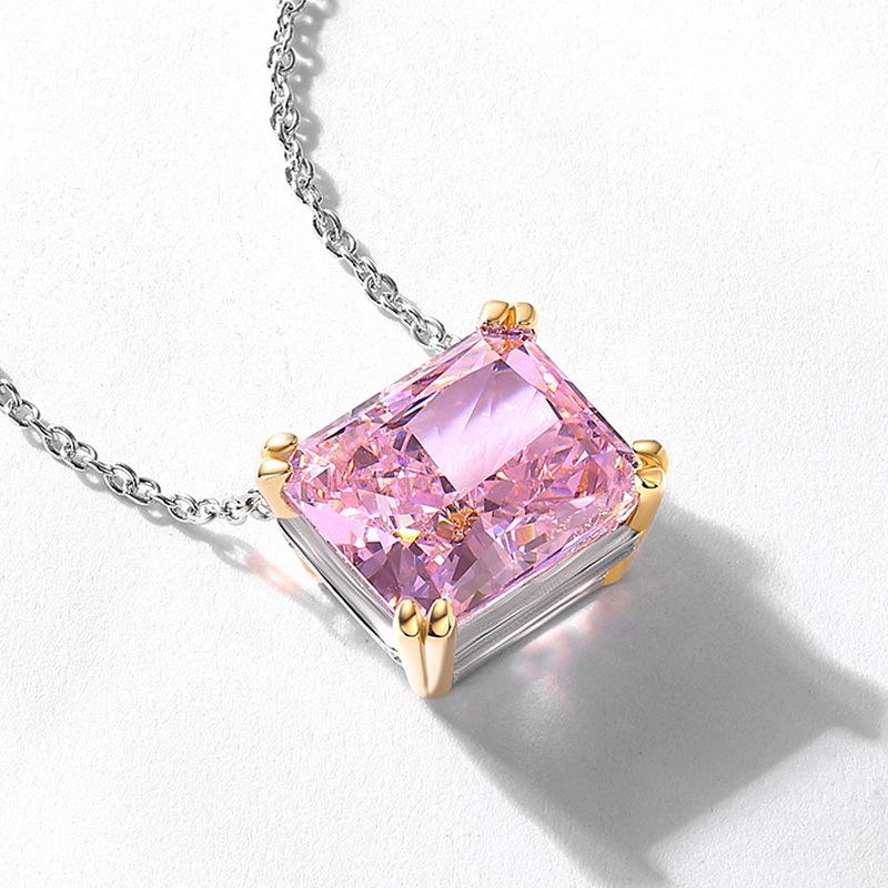 Новое осенне-зимнее преувеличенное индивидуальное розовое ожерелье с высокоуглеродистыми бриллиантами, элитные нишевые ювелирные изделия