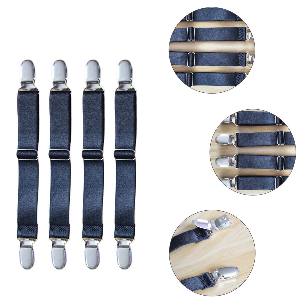 4 шт. Эластичные полоски-застежки для простыней, регулируемые держатели одеял и покрывал для матраса, подтяжки, зажимы для простыней, ремень, постельные принадлежности