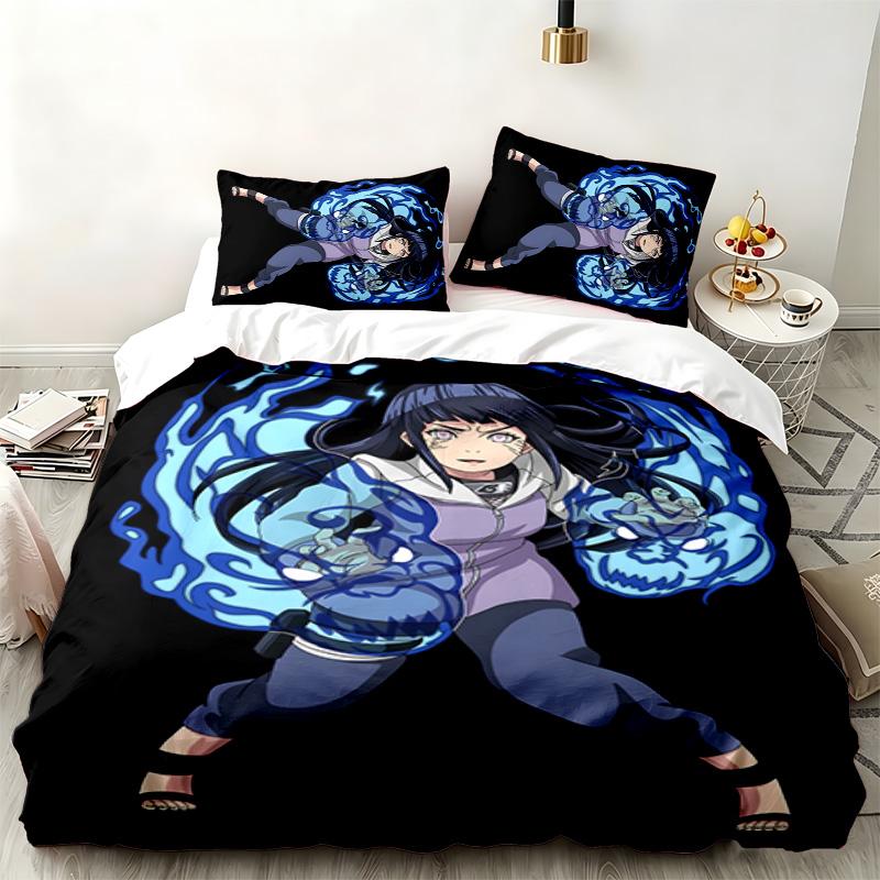 Hyuga Hinata 3pc set Perfect for bedroom use Comfortable bedding set includes a duvet cover and two pillowcases Ideal birthday or Christmas gift