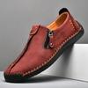 2025 Four Seasons Новые модные повседневные кожаные туфли ручной работы Doudou Shoes Однотонные трендовые низкие мужские туфли большого размера