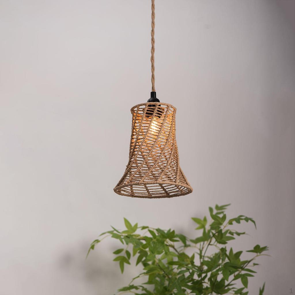 Абажур из бумажной веревки в стиле бохо, плетеный вручную, для подвесного светильника в гостиную