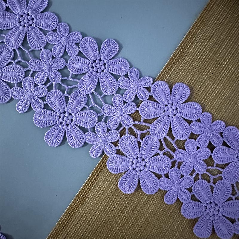 2Yards Exquisite Lace Cotton Embroidery Ribbon Lace Trim Skirt Sewing Accessories Clothing Decorative Materials High Quality New