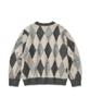 CUZNELLO Blend Argyle V-Neck Knit_Charcoal