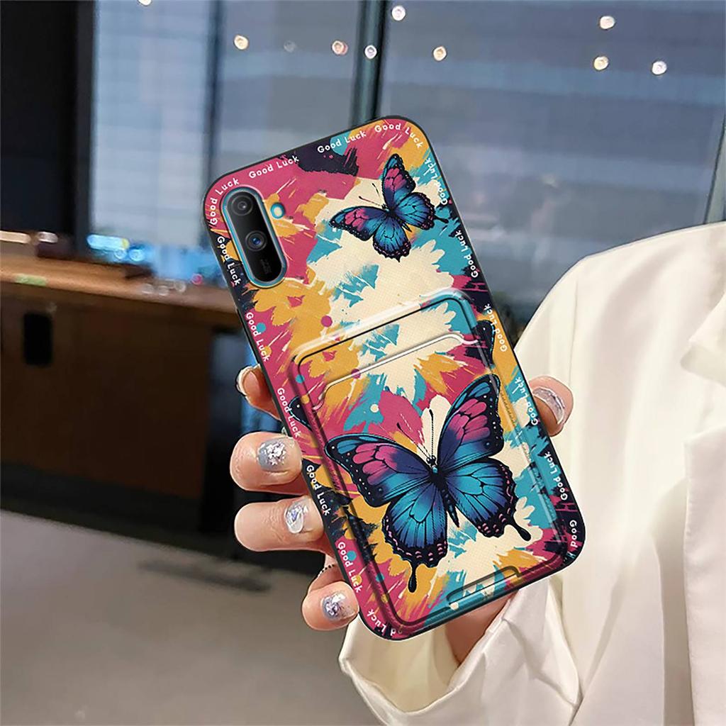 Fashion Design Durable Phone Case For OPPO Realme C3/C3i/Narz N10A Full Wrap Cute Soft Case Shockproof Card Bag Cover