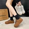 Европейская станция Немецкие тренировочные туфли Женские 2025 Универсальные Осенне-зимние Новые студенческие Мягкая подошва Простые Флисовые Повседневные Спортивные Маленькие белые туфли