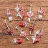 10Pcs Mix Size Alloy Metal Drop Oil Hollow Heart Skull Charm Red Color Pendant For Enamel DIY Bracelet Necklace Jewelry Making