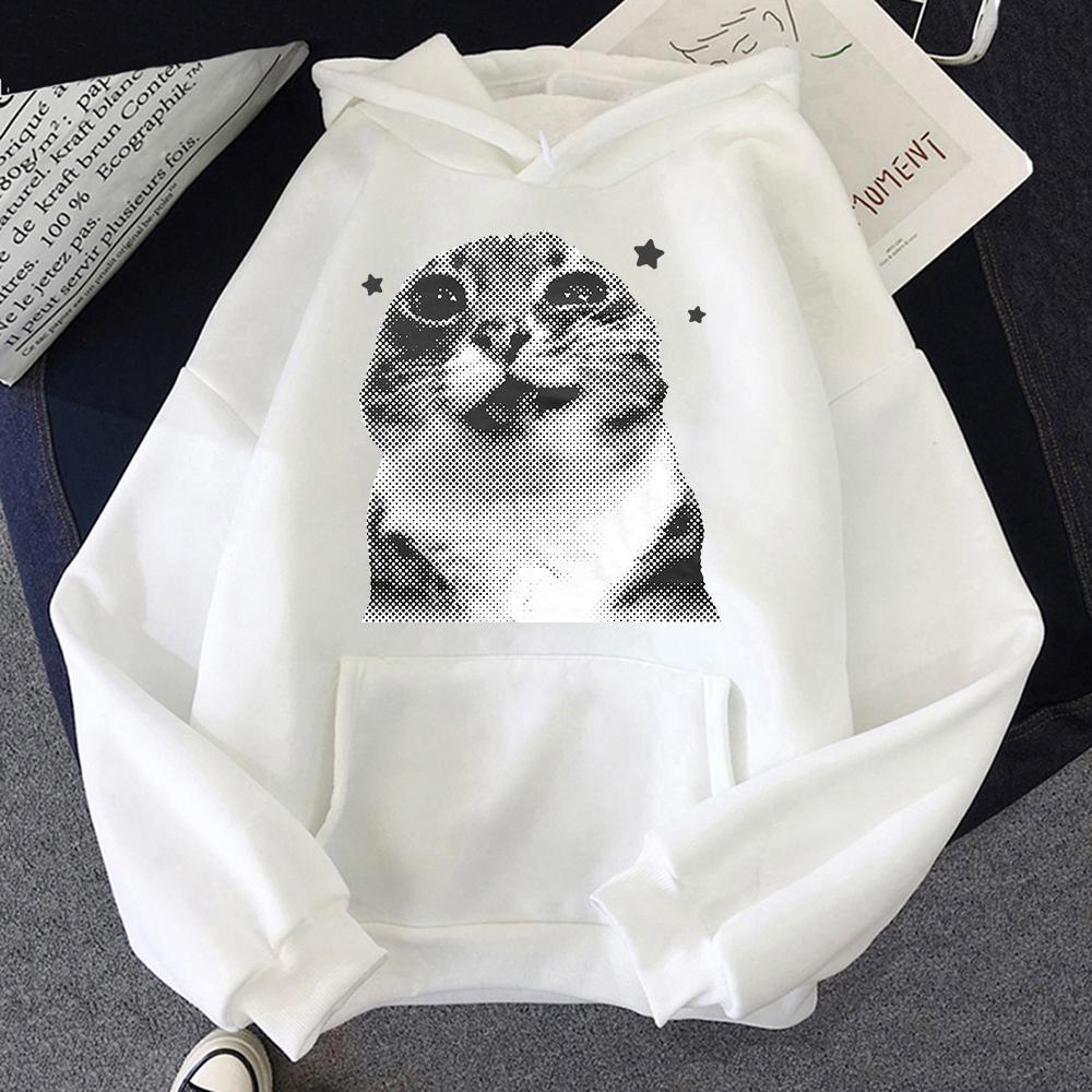 Y2k Funny Cat Meme Hoodie Kawaii Women/men Hoodies Autumn Winter Clothes for Day Gifts Aesthetic Sweatshirt Vintage