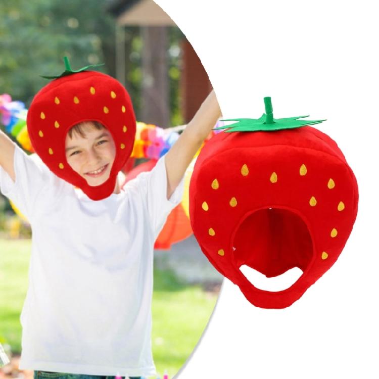 Плюшевая клубничная шляпа Красная клубничная шляпа Смешные клубничные кепки Хэллоуин Представления Фото реквизит для женщин мужчин Подарки