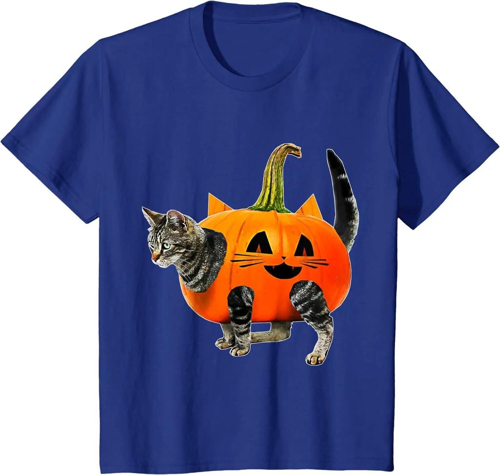 Funny Halloween Jack-O-Lantern Pumpkin Cat Shirt for Unisex T-Shirt for Unisex Women Graphic T Shirts Unisex Clothing Shirts for Unisex