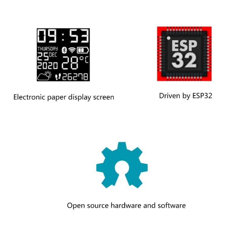Intelligent Watch ESP32 WIFI Bluetoothcompatible Programmable Watch E Paper Watch With Open Source Hardware And Software