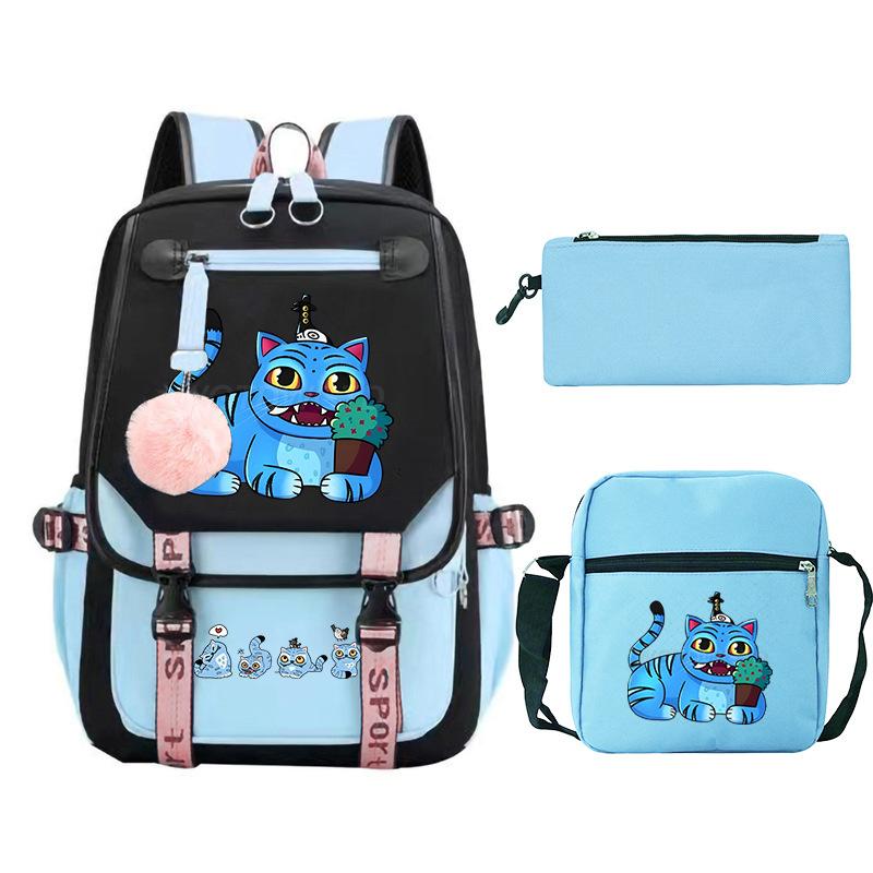 Animation Cartoon With High Value Schoolbag, Primary And Secondary School Students Leisure Backpack, Pencil Bag Set