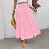 Женская модная однотонная кружевная эластичная юбка с высокой талией в стиле бохо, повседневная юбка А-силуэта