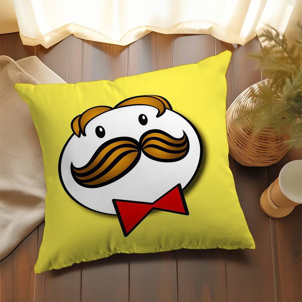 Moustache Man Pringles-S Pillow Cushion Cover Pillowcase Living Room Sofa Home Decor
