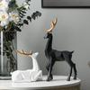 Artistic Home Decor Geometric Deer Figurine Nordic Living Room Tabletop Ornament Minimalism Cute Animal Statuette Resin Crafts