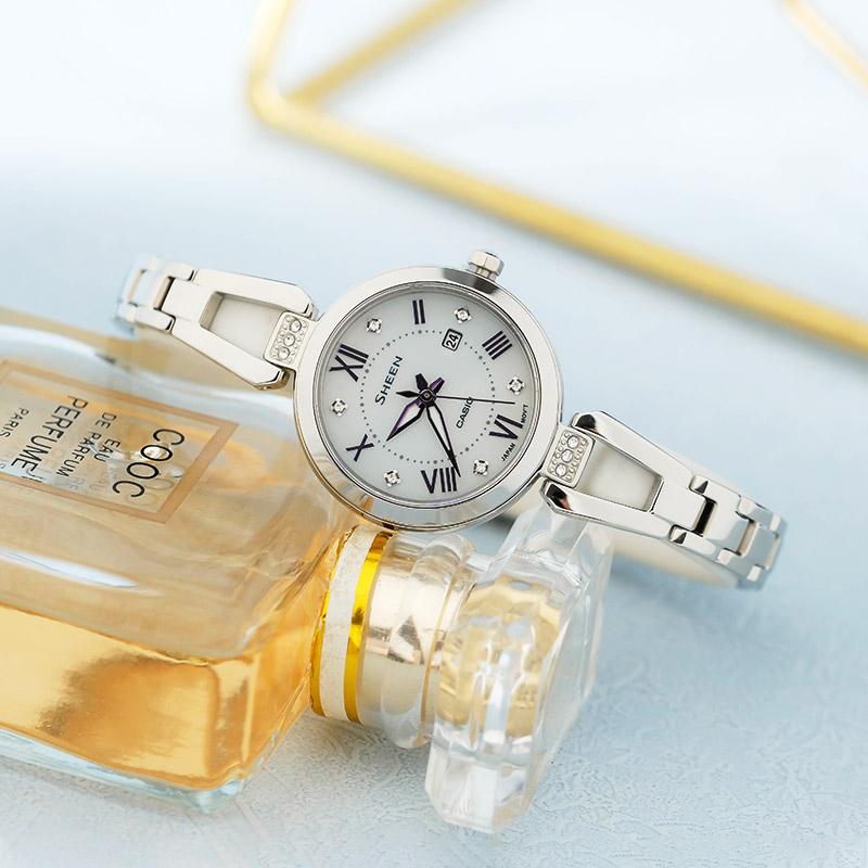 Casio Женские часы SHEEN Серебристые SHS-4526D-7AUPR