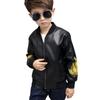 Kids Clothing Children's Leather Jacket Spring Autumn and Winter Boys Stand Collar Motorcycle Jacket