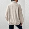 Sweatshirt For Women Half Zip  Pocket Drop Shoulder Teddy Sweatshirt Christmas Sweatshirts For Women