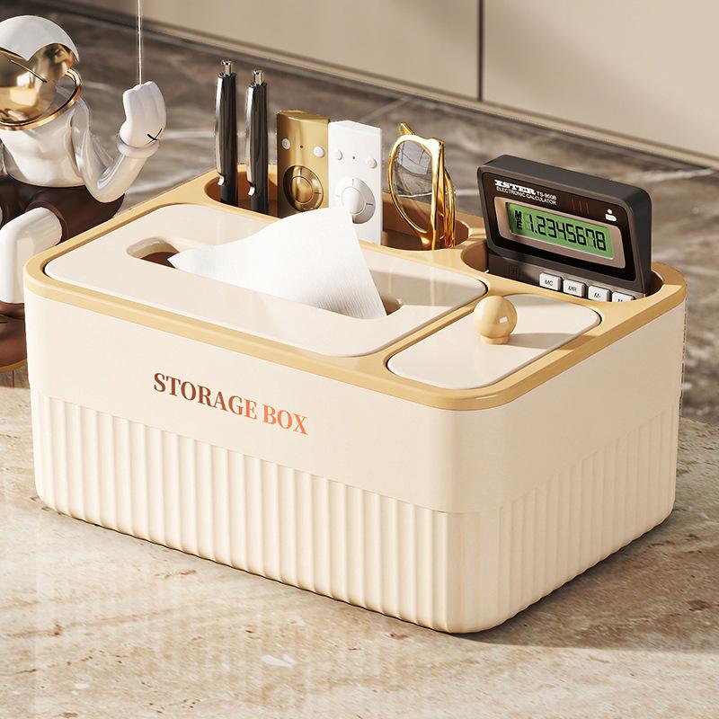 Multifunctional Tissue Box Home Living Room Storage Box Pumping Carton Remote Control Plastic Box Modern and Simple