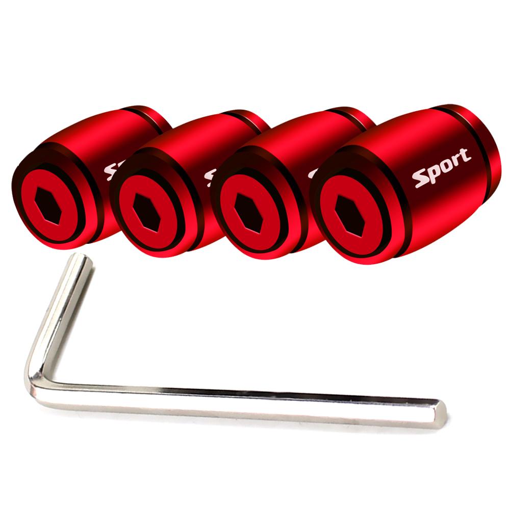 DSYCAR 1Set Fashion Zinc Alloy Anti-theft Sport Car Tire Valve Caps Wheel Tires Tire Stem Air Cap Airtight Cover for Car Styling