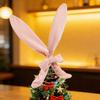 Easter Ornament Soft Pink Velvet Rabbit Ears Tree Topper with Spring Support Flexible Swinging Decoration
